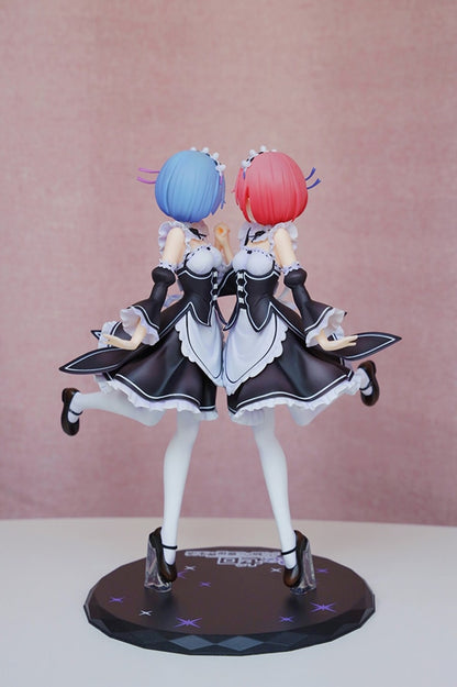 25cm Re: ZERO Starting Life in Another World Anime Figure Rem & Ram Twins Action Figure Rem/Ram Figure Collection Model Doll Toys