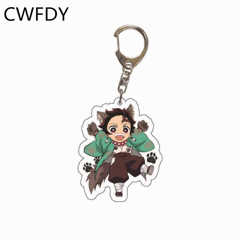 Anime Demon Slayer Kimetsu No Yaiba Keychain Kamado Tanjirou Kamado-Nezuko Tomioka Giyuu Acrylic Key Chain Cute Funny Cartoon