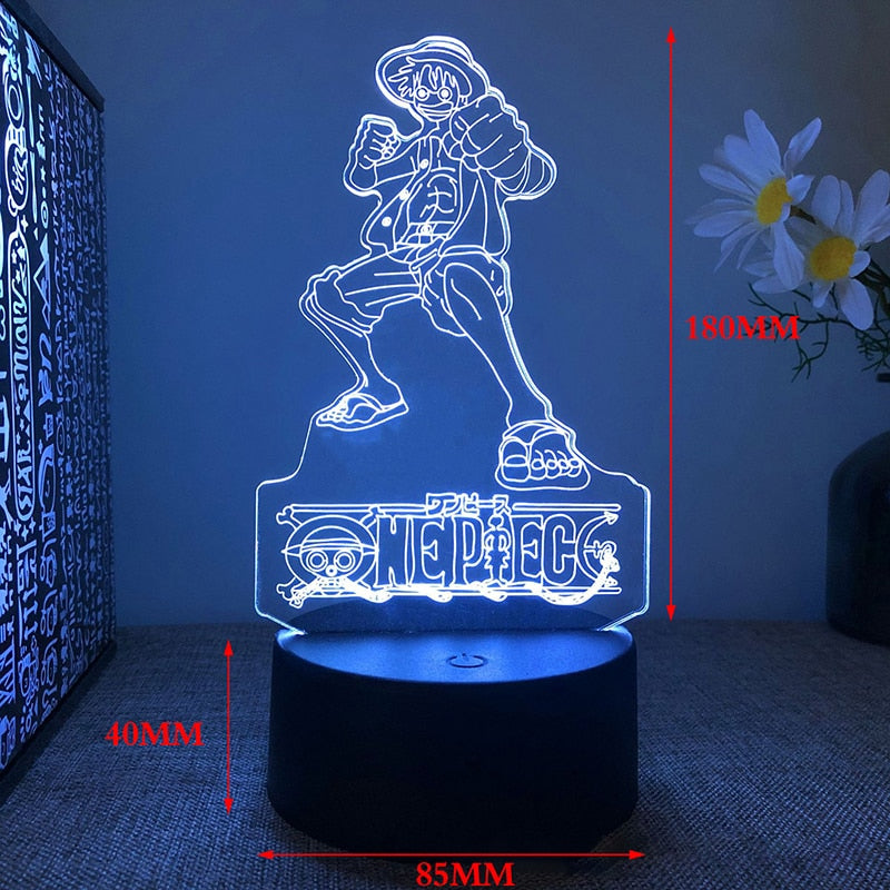 Anime One Pieces Lamp Figure Luffy Sanji Zoro Nami 3D Led Night Light Child Manga Gift Color Changing Action Figure Model Toy