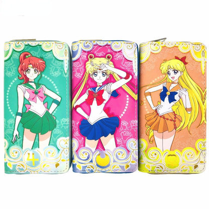 Anime Moon Cosplay Wallet Cute Sailor Cartoon Printed PU Leather Long Wallet