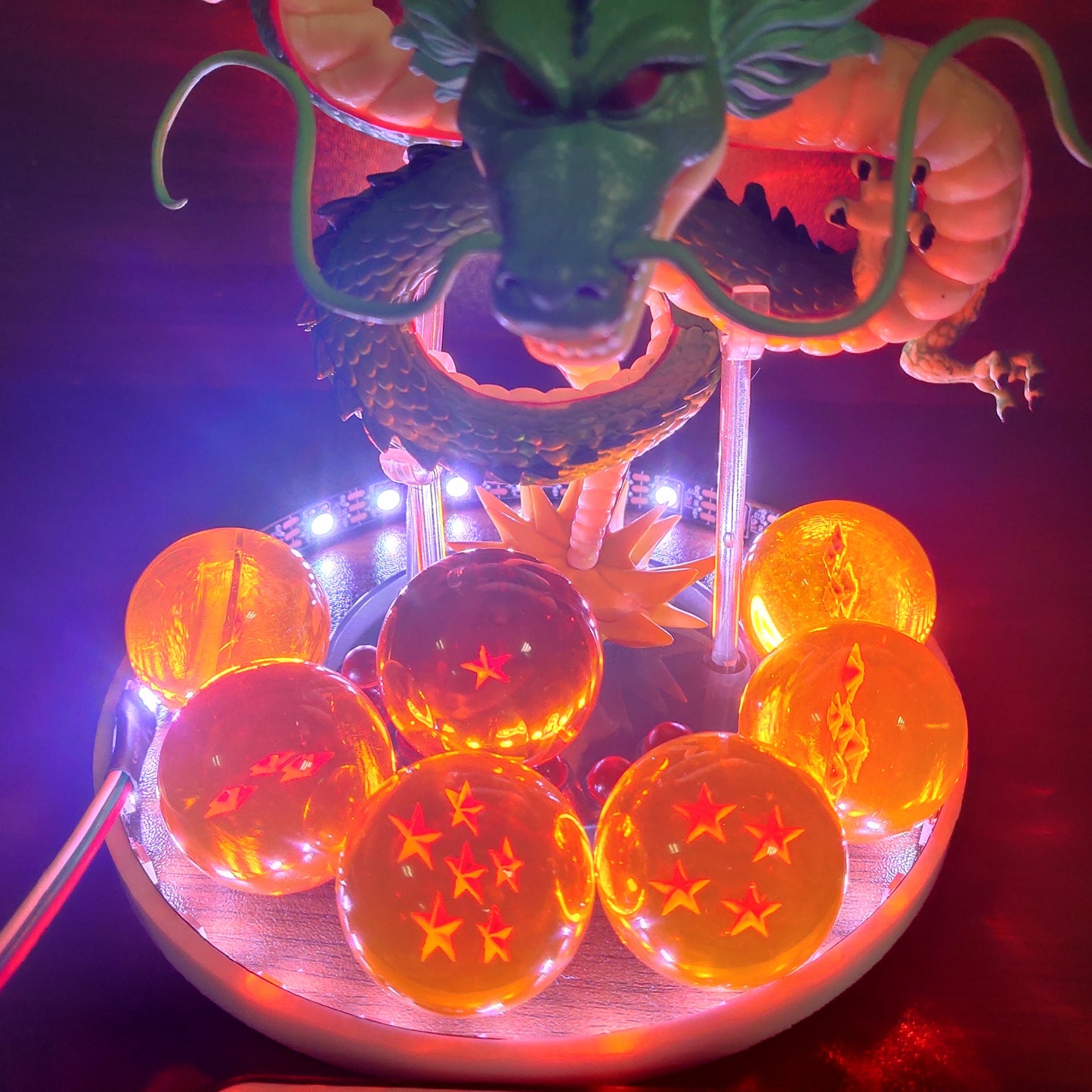 Bandai Dragon Ball Z Anime Shenlong Led Action Figures Night Lights Shenrou Crystal Balls Remote Control Figma Xmas Gift Toys