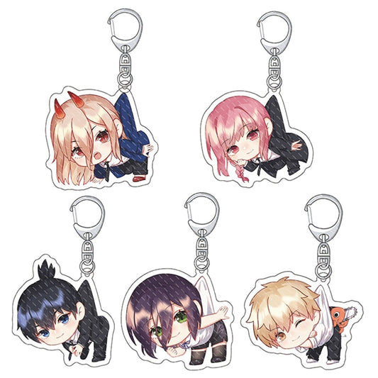 Manga Chainsaw Man Collection Keychain Car Key Chain Anime Figures Denji Pochita Makima Power Acrylic Metal Keyring Wholesale