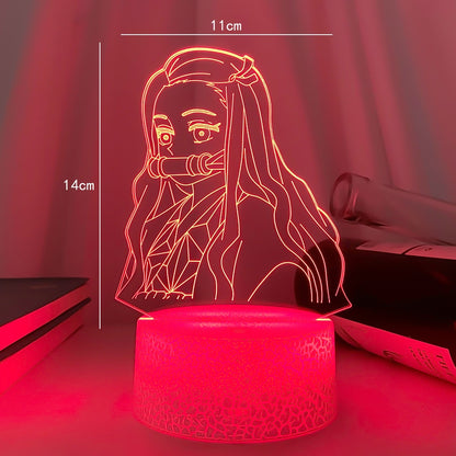 Kimetsu No Yaiba Nezuko Kamado Figure Led Night Light for Bedroom Decor Nightlight Kids Child Table 3d Lamp Demon Slayer Gift