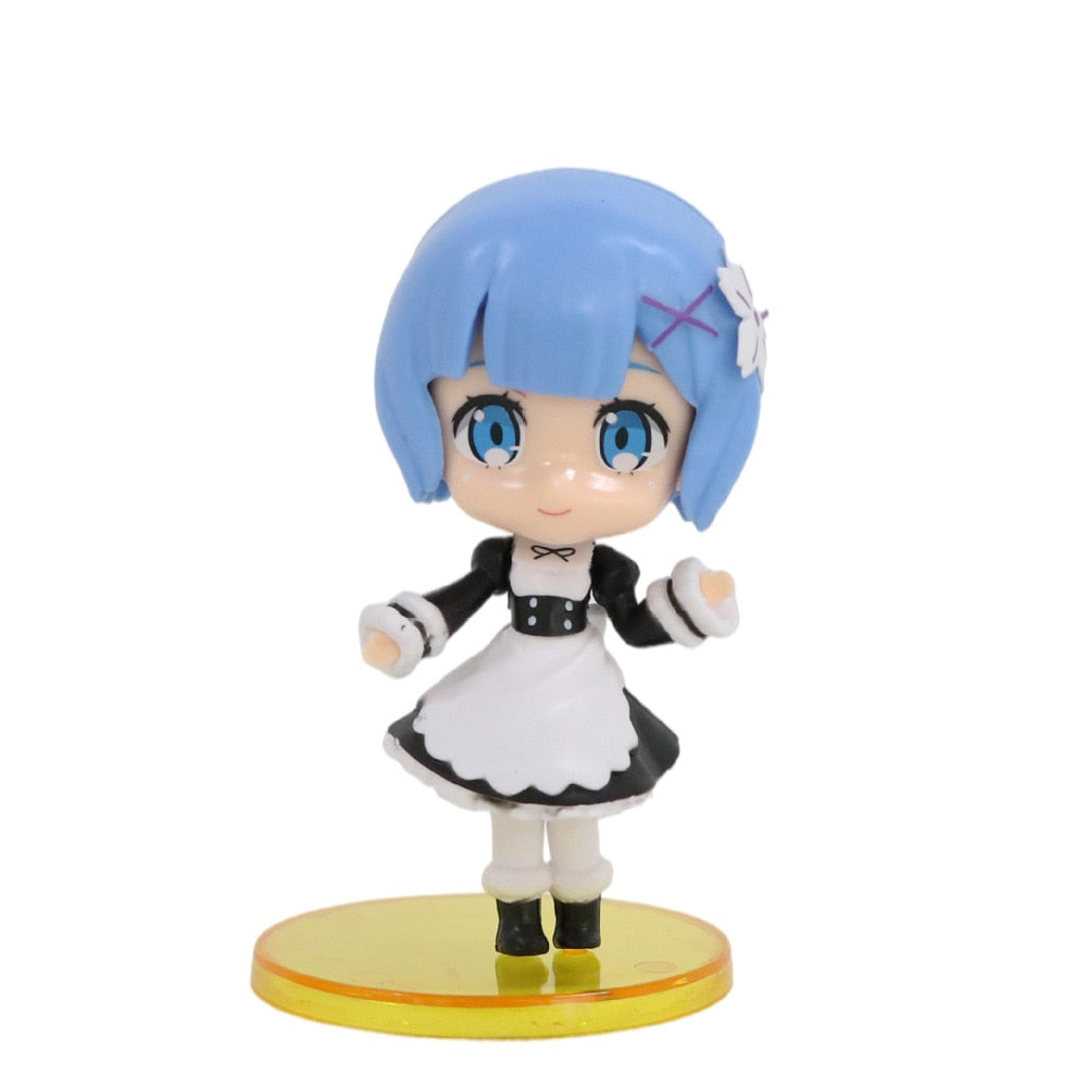 Kawaii Rem Figures Re: Zero In A Different World From Zero Ram Echidna Anime Figur Pvc Toy Model Hand Made Anime Dolls Toys Gift