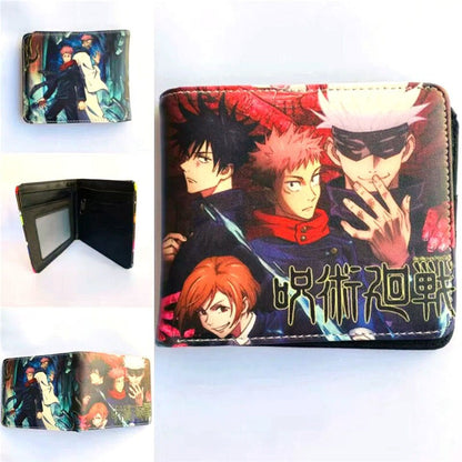 Anime Jujutsu Kaisen Wallet Fashion PU Leather Purse Itadori Yuji Fushiguro Megumi Cosplay Short Wallets Gift