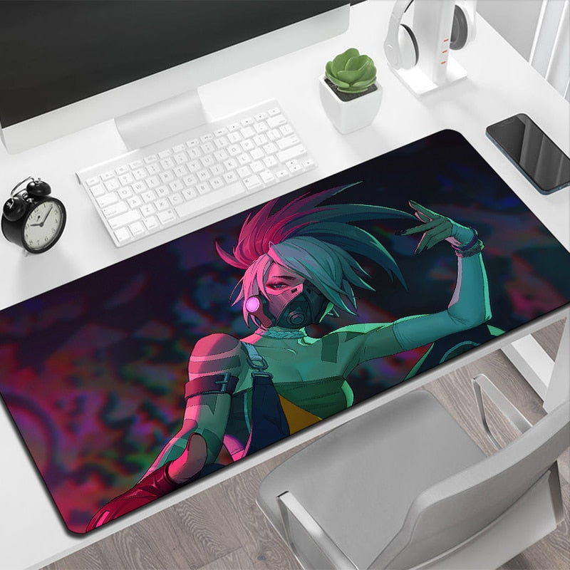 Keyboard Mouse Pad League of Legends Akali Kawaii Gaming Mat Large Mausepad Anime Mats Pc Mause Computer Accessories Gamer Pads