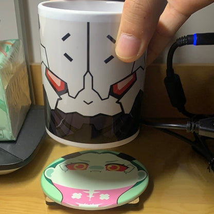 Anime Cyberpunk Edgerunners Cosplay Adam Smasher Mug With Rebecca Coaster Cup Milk Ceramic Cup Birthday Gift