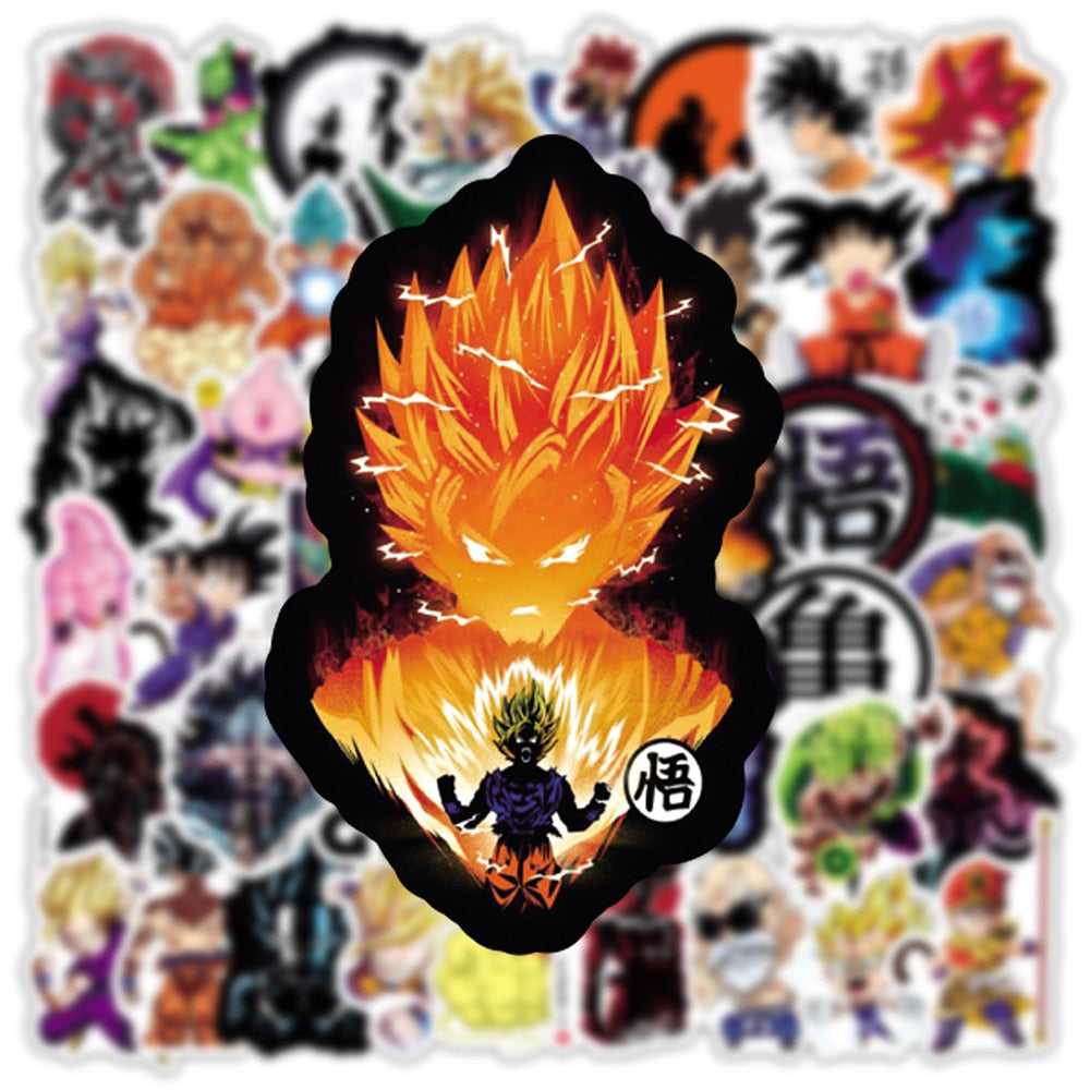 10/30/50PCS Dragon Ball Cool Anime Stickers Decals Decoration DIY Phone Notebook Suitcase Laptop Fridge Wall Graffiti Sticker