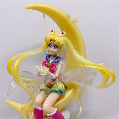 20CM Sailor Moon Anime Tsukino Usagi PVC Moon Hare Sailor Moon Zero Figure Cartoon Character Model Toy Collection Gift Anime Toy