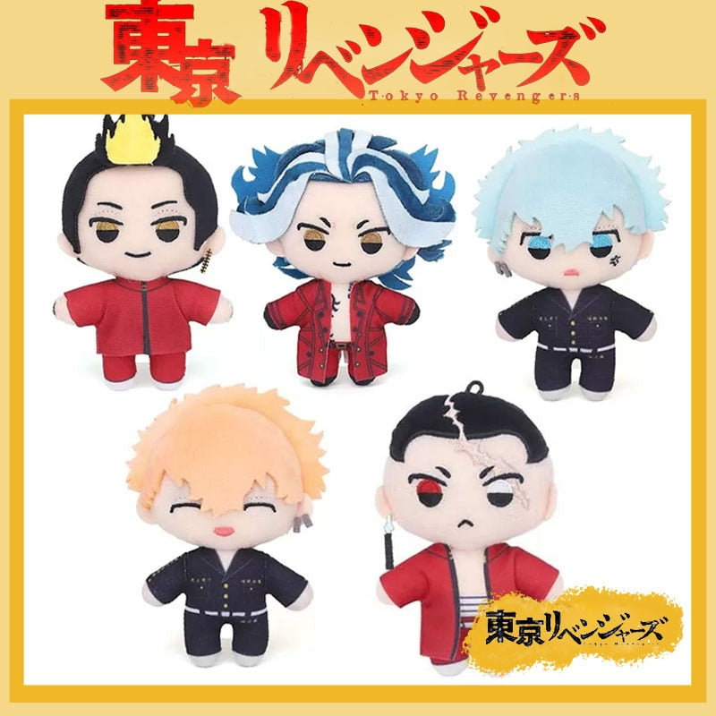 Genuine Movic Tokyo Revengers Mikey Sanzu 10cm Plush Pendant Toys Sano Hanemiya Kazutora Sendou Atsushi Haitani Rindou Doll Gift