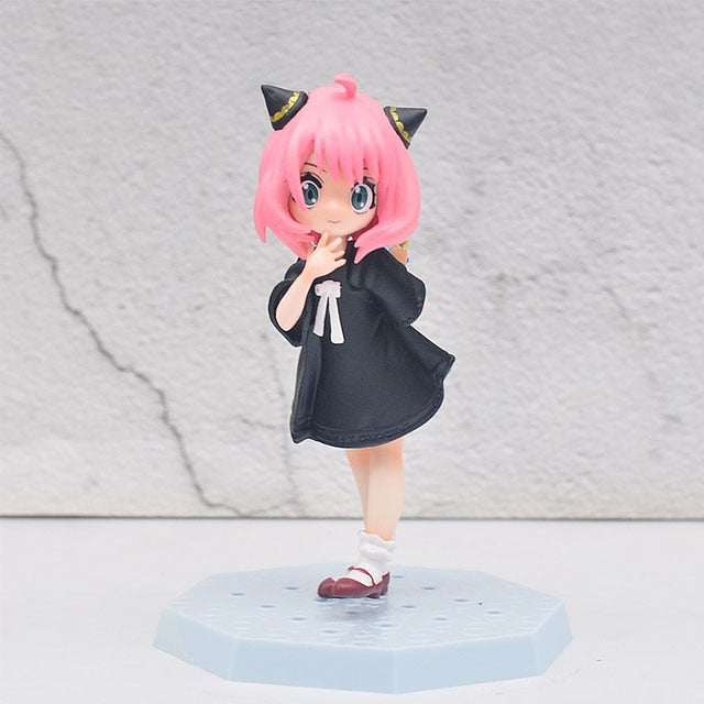 18CM Anya Forger PVC Replaceable Head Mini Spy X Family Figures Loid Forger Yor Forger Figurine Manga Doll Cute Toys