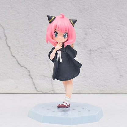 18CM Anya Forger PVC Replaceable Head Mini Spy X Family Figures Loid Forger Yor Forger Figurine Manga Doll Cute Toys