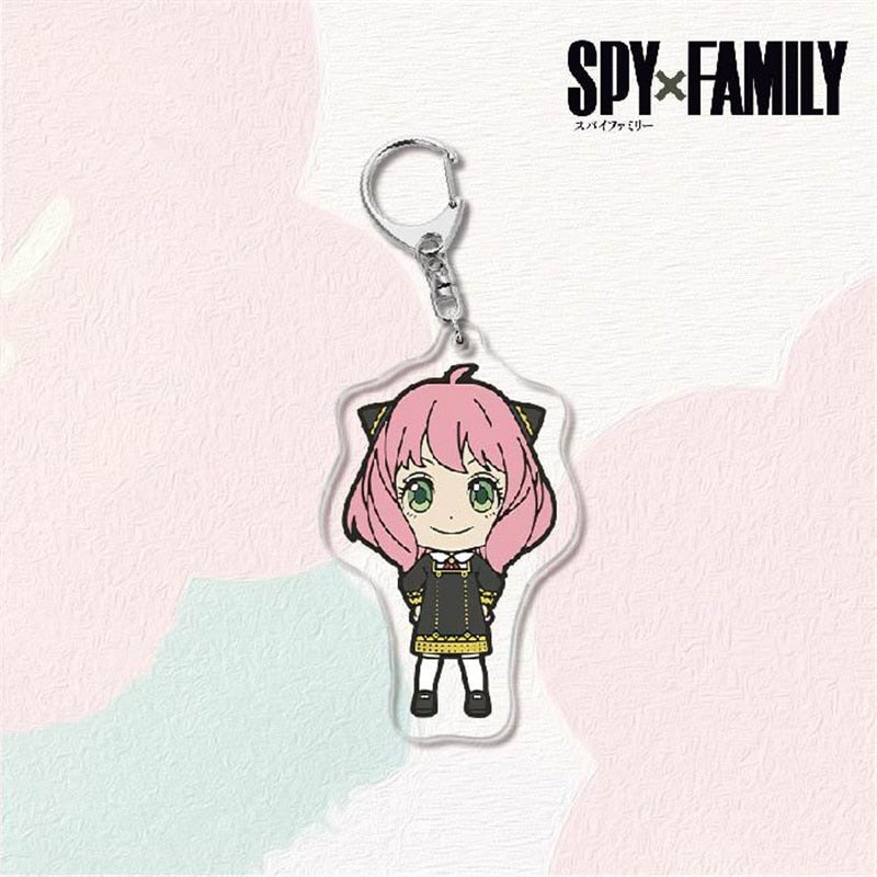 Kawaii Spy X Family Cosplay Keychain Twilight Yor Forger Anya Forger Keyring Cartoon Print Acrylic Key Chain Ring Anime Jewelry