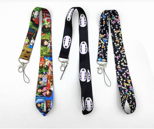 Spirited Away Cartoon Key Lanyard ID Badge Holders Animal Phone Neck Straps with Keyring Phone Accessories D107