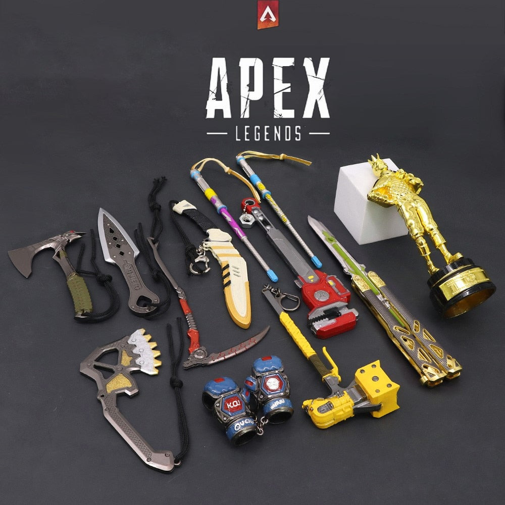 20pcs Apex Legends Heirloom Octane Game Keychain Weapon Butterfly Knife Biwon Blade Legacy Spear Kunai Raven Bite Model Kid Toys