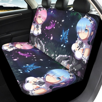 Re: Zero Rem Ram 3D Printing Anime Universal Fit Car Seat Covers Black Front Seat Durable Washable Auto Mads Vehicle Seat Covers