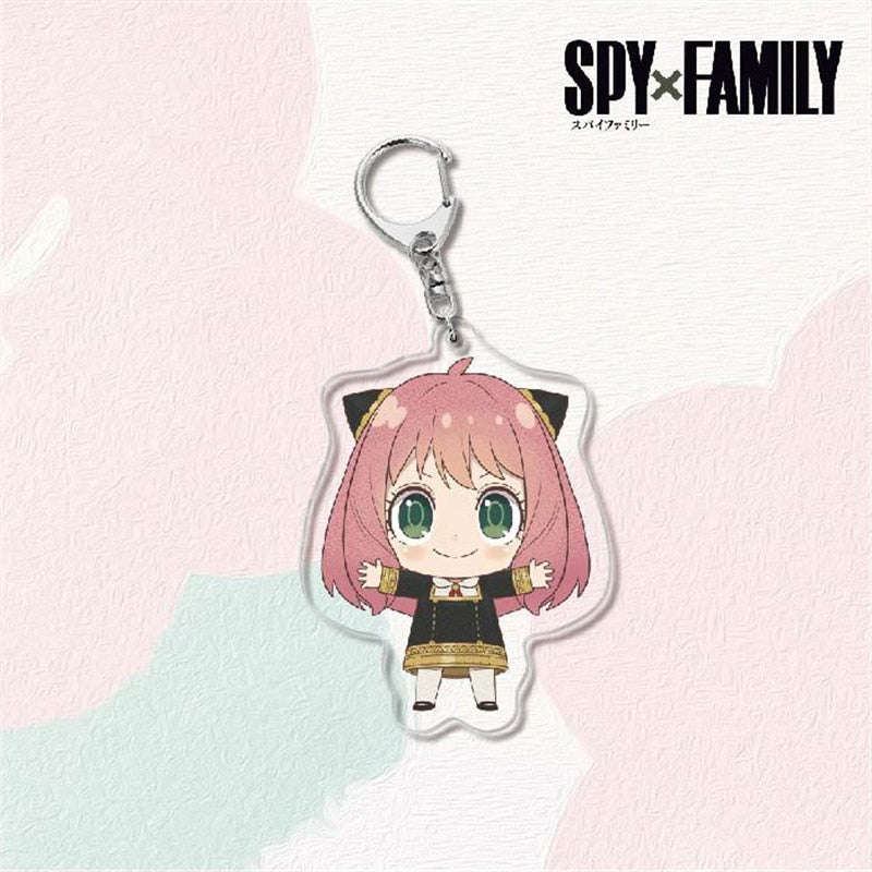 Kawaii Spy X Family Cosplay Keychain Twilight Yor Forger Anya Forger Keyring Cartoon Print Acrylic Key Chain Ring Anime Jewelry