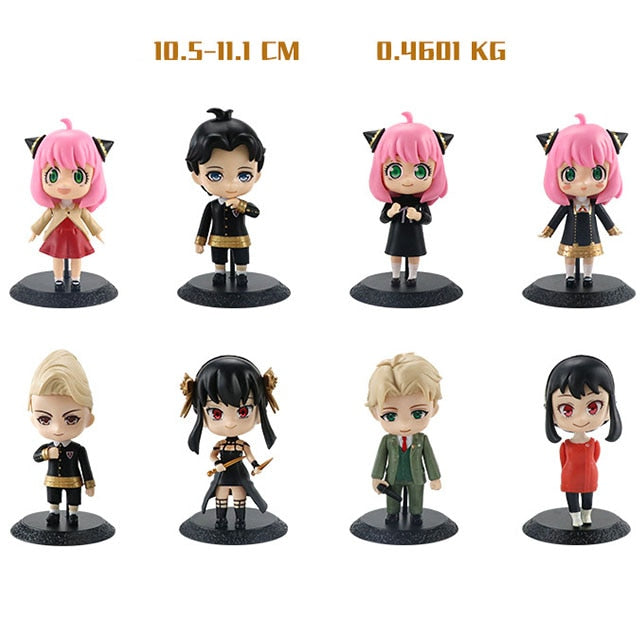 18CM Anya Forger PVC Replaceable Head Mini Spy X Family Figures Loid Forger Yor Forger Figurine Manga Doll Cute Toys