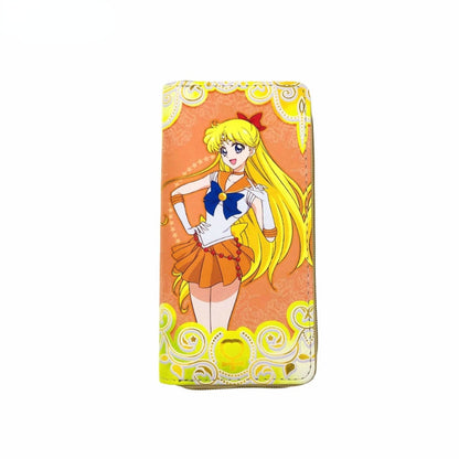 Anime Moon Cosplay Wallet Cute Sailor Cartoon Printed PU Leather Long Wallet