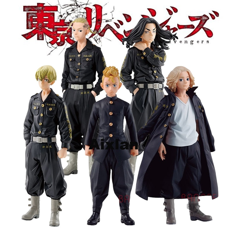 5pcs/set Tokyo Revengers Anime Figure Hanagaki Takemichi Mikey Draken Matsuno Chifuyu Baji Keisuke PVC Action Figure Model Doll