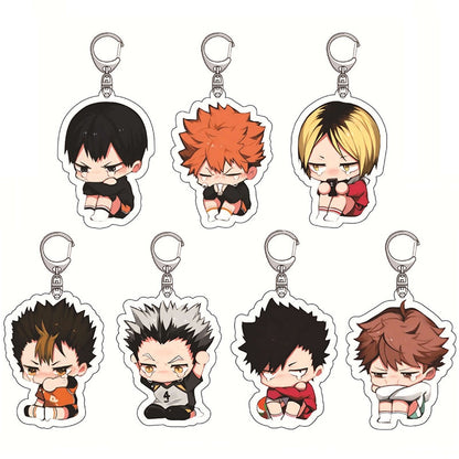 Hot Anime Haikyuu!! Super Cute Figure Keychain Collection Hinata Shoyo Kageyama Tobio Sugawara Acrylic Key Chain Wholesale