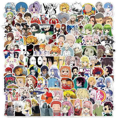 100pcs Varied Anime Stickers Attack on Titan / Spirited Away / Tokyo Avengers / Dragon Ball / Naruto Sticker Cute Sticker Pack