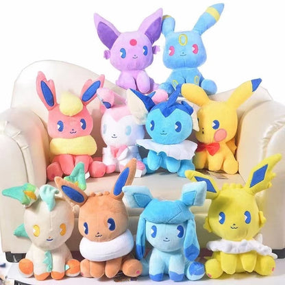 Pokemon Eevee Evolution Peluche Plush Toy Flareon Vaporeon Espeon Umbreon Leafeon Sylveon Pikachu Stuffed Doll Kid Xmas Gift