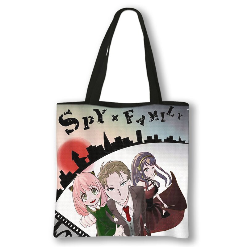 Japanese Anime Spy x Family Print Handbag Women Manga Characters Anya Shopping Bags Harajuku Totes Bag Canvas Shoulder Bags Gift