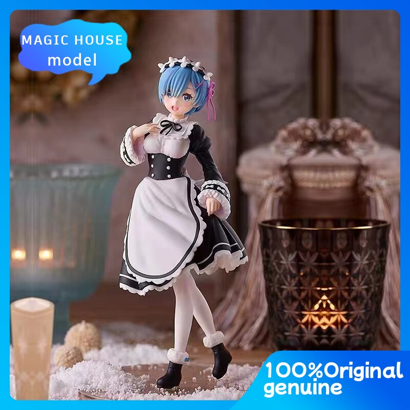 100% Original:GSC Pop Up Parade Re: Zero in a different world from zero Rem Ram 21cm 1/7 PVC Action Figure Anime Toys