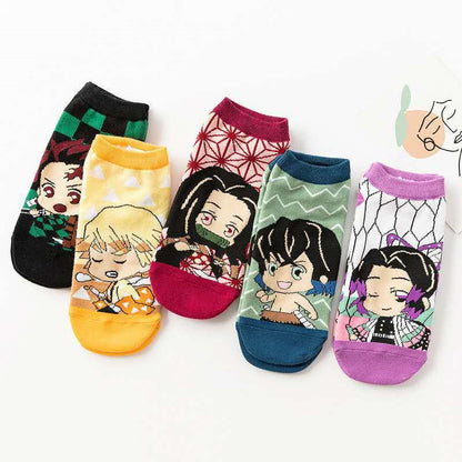 Demon Slayer Sock Short Socks Cosplay Prop Cartoons Anime Kimetsu No Yaiba Kamado Tanjirou Kamado Nezuko Cotton Socks Halloween