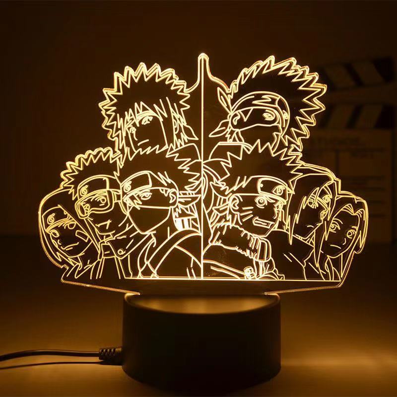 Anime Naruto Uzumaki LED Night Light  Kakashi Table lamp Toys Hatake Akatsuki Figures 3d Lamp Toys Birthday&amp;ChristmasGift