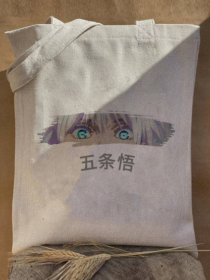 Harajuku Y2k anime Jujutsu Kaisen Women Bags Shopping Bag Canvas Shopper Bag Reusable Tote Bag Handbags Shoulder Bag Collapsible