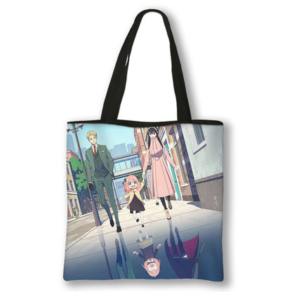 Japanese Anime Spy x Family Print Handbag Women Manga Characters Anya Shopping Bags Harajuku Totes Bag Canvas Shoulder Bags Gift