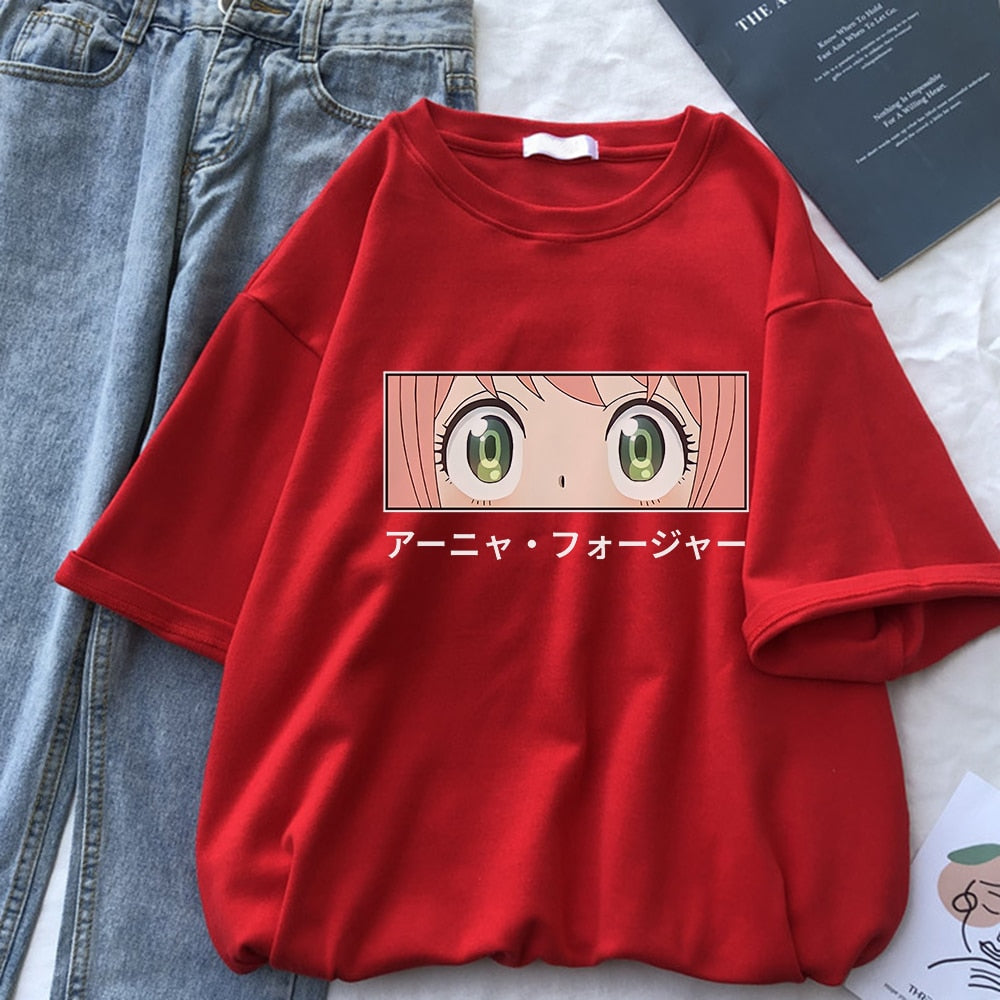 Spy X Family Forger Family Art Anime Women T Shirt Breathable Street T-Shirt Casual Harajuku Tee Tops Summer Street Short Sleeve