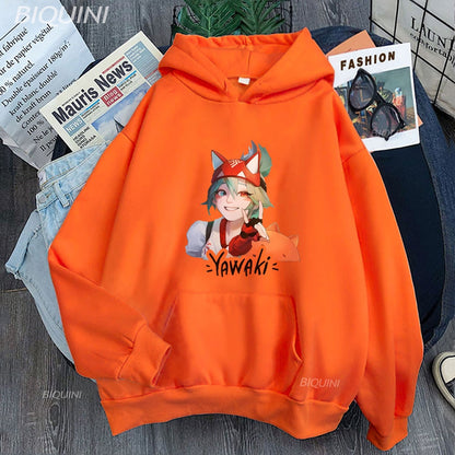 Anime Overwatch 2 Hoddies Kiriko Printing Hoddie Men Women Funny Jacket Sweatshirt Winter Autumn Fashion Long Slevees Clothing