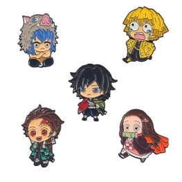 4-5pcs/Set Anime Pins Suit Enamel Pin JOJO's Bizarre Adventure Attack on Titan Jujutsu Kaisen Brooches Gift Friend Wholesale