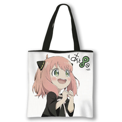 Japanese Anime Spy x Family Print Handbag Women Manga Characters Anya Shopping Bags Harajuku Totes Bag Canvas Shoulder Bags Gift