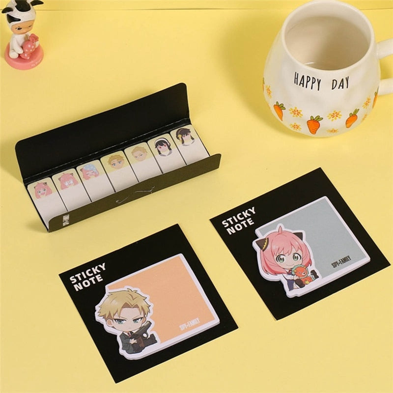 30 Sheets Anime Spy X Family Sticky Note Leave Message Memo Pad Stickers Tearable Memo Pads Notes Index Flags Tab Stationery