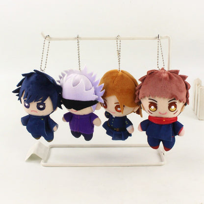 10cm Anime Jujutsu Kaisen Gojo Satoru Fushiguro Megumi Itadori Yuji Plush Soft Stuffed Toys Dolls Pendant Keychain Kids Gift