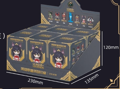 Blind Box Original League of Legends Ahri Yasuo Irelia Akali Yone Lee Sin Anime Figures Seal Toy Guess Bag Doll Model Girls Gifs